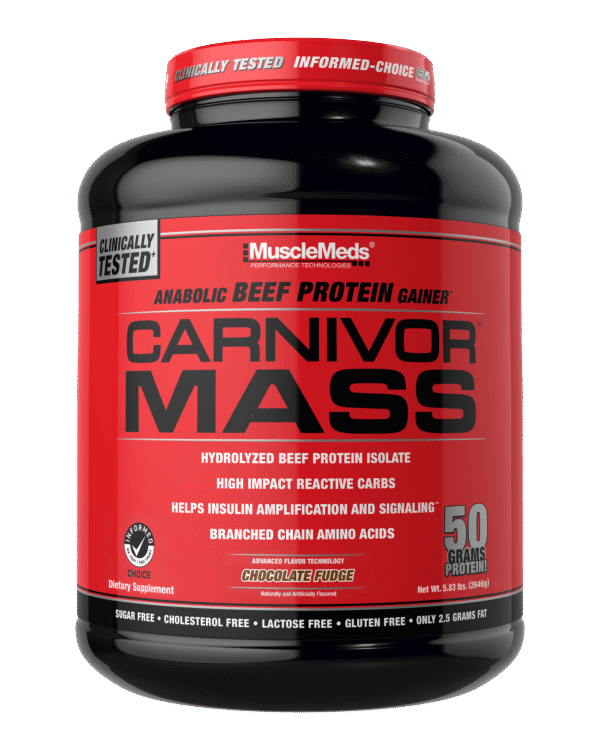 MuscleMeds Carnivor Mass Anabolic Beef Protein Gainer Chocolate Fudge 5.83lbs
